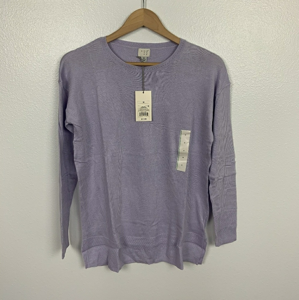 A New Day Sweater Lightweight Purple Sz: M - Picture 1 of 7